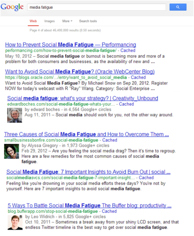 Πηγή: Αναζήτηση στη μηχανή αναζήτησης Google στον όρο “media fatigue”